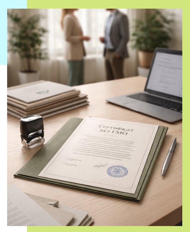 Сертификат без ГМО в Истре от 7620 р. оформить срочно Алешин-Ста